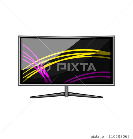 technology curved screen cartoon vector illustration technology curved screen cartoon vector illustration 110508065