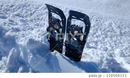 雪にさしたスノーシュー 110508151