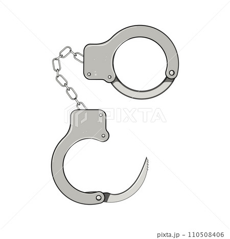 law handcuffs cartoon vector illustration law handcuffs cartoon vector illustration 110508406
