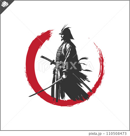 Samurai. Japan warrior whith katana sward. 110508473