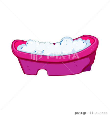 child toddler bathtub cartoon vector illustration 110508678