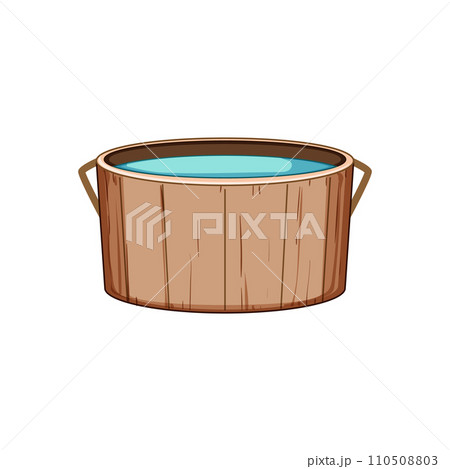 bath wooden tub cartoon vector illustration bath wooden tub cartoon vector illustration 110508803