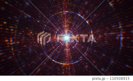 3D rendering of an abstract digital tunnel in cyberspace made of particles 3D rendering of an abstract digital tunnel in cyberspace made of particles 110508915