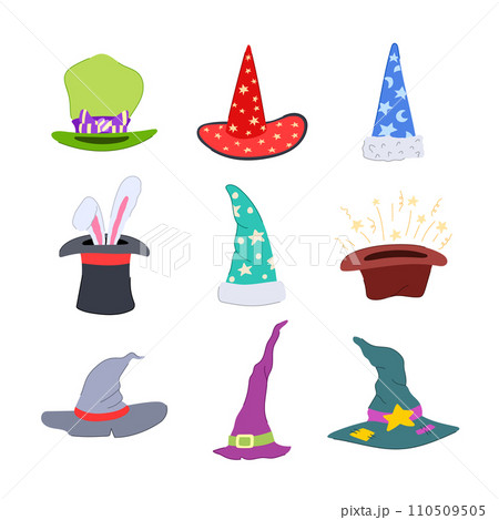 magician hat set cartoon vector illustration magician hat set cartoon vector illustration 110509505