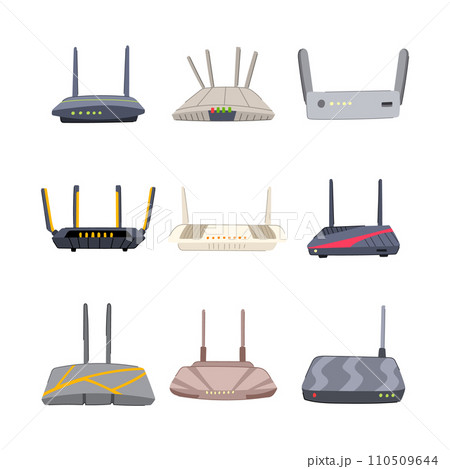 router set cartoon vector illustration 110509644