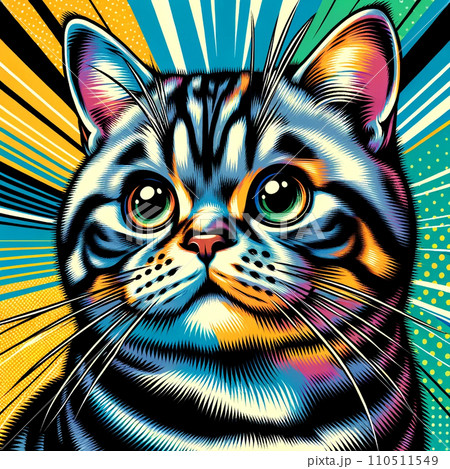 ポップ猫 アメリカンショートヘアのイラスト素材 [110511549] - PIXTA