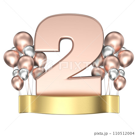 Happy Anniversary Number gold With Balloon 3D Render Happy Anniversary Number gold With Balloon 3D Render 110512004