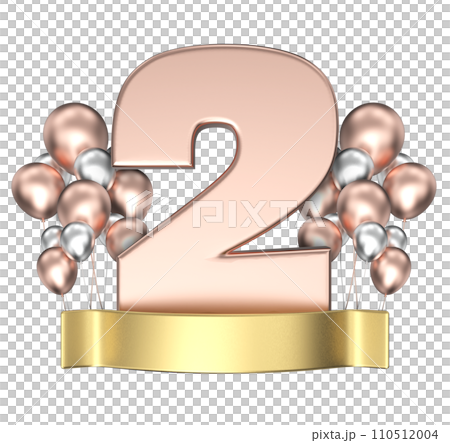 Happy Anniversary Number gold With Balloon 3D Render Happy Anniversary Number gold With Balloon 3D Render 110512004