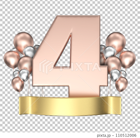 Happy Anniversary Number gold With Balloon 3D Render Happy Anniversary Number gold With Balloon 3D Render 110512006
