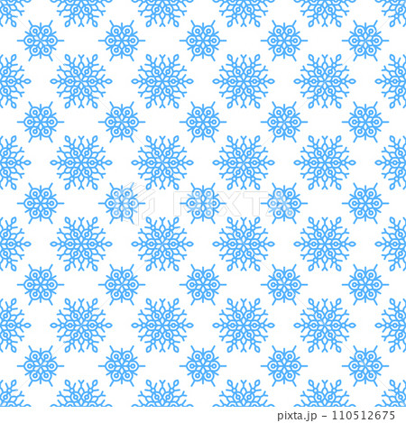 Beautiful snowflakes seamless pattern. Thin line blue snowflakes on white background. Template for Happy New Year and Merry Xmas gifts wrapping. Simple winter season ornament vector illustration. Beautiful snowflakes seamless pattern. Thin line blue snowflakes on white background. Template for Happy New Year and Merry Xmas gifts wrapping. Simple winter season ornament vector illustration. 110512675