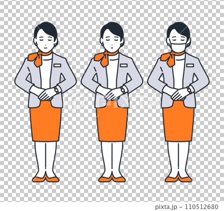 鞠躬的女導遊的簡單向量圖集素材 110512680