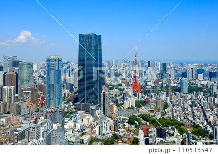 麻布台ヒルズ森JPタワーと都心の街並み 麻布台ヒルズ森JPタワーと都心の街並み 110513547