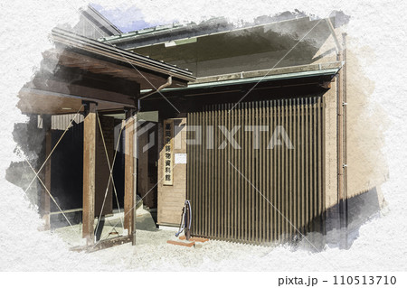 水彩画風 高岡 金屋町 高岡市鋳物資料館 富山県高岡市 水彩画風 高岡 金屋町 高岡市鋳物資料館 富山県高岡市 110513710