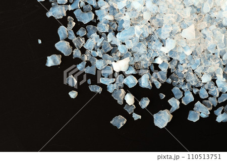 Pure silica gel crystals on black background 110513751