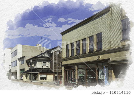 水彩画風 高岡 山町筋の町並み 山町ヴァレー 富山県高岡市 水彩画風 高岡 山町筋の町並み 山町ヴァレー 富山県高岡市 110514110