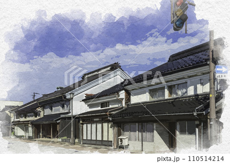 水彩画風 高岡 山町筋の町並み 土蔵造りのまち資料館 富山県高岡市 水彩画風 高岡 山町筋の町並み 土蔵造りのまち資料館 富山県高岡市 110514214