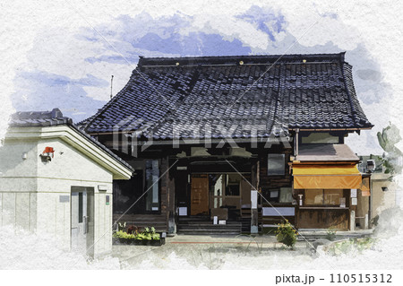 水彩画風 高岡大仏 大佛寺 富山県高岡市 水彩画風 高岡大仏 大佛寺 富山県高岡市 110515312