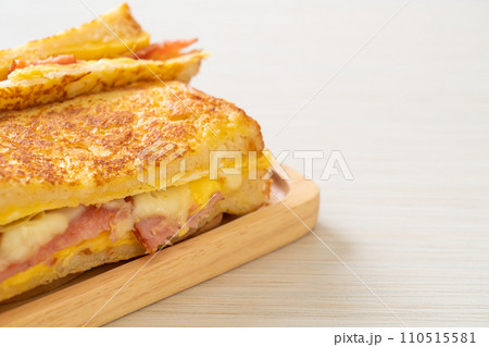 French toast ham bacon cheese sandwich French toast ham bacon cheese sandwich 110515581