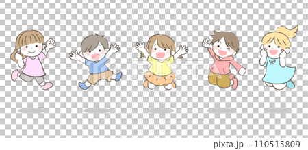 快樂的孩子跳3的插圖 110515809