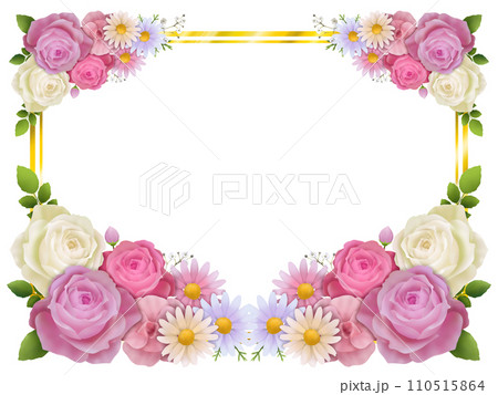 花のフレーム　Z-1  （PNG） 110515864