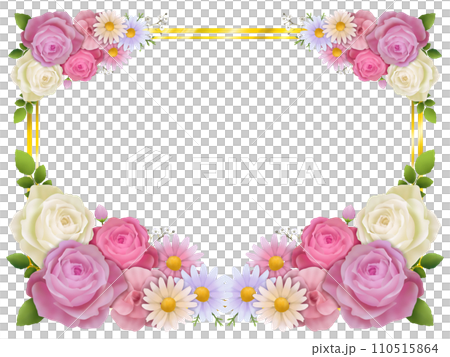 花のフレーム　Z-1  （PNG） 110515864