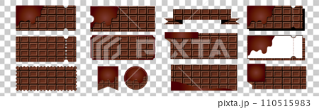 ダークセールに使えるチョコレート柄の割引クーポンのベクターデザインセット（枠のみ） 110515983