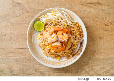 stir-fried noodles with shrimp and sprouts or Pad Thai stir-fried noodles with shrimp and sprouts or Pad Thai 110516235