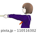 賞状や卒業証書を受け取る女の子 110516302