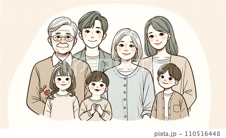 家族のシンプルイラスト 110516448