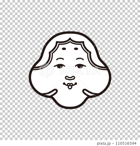 おかめのイラスト 110516594