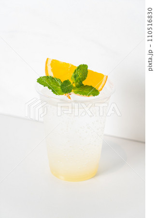 yuzu with soda in glass yuzu with soda in glass 110516830