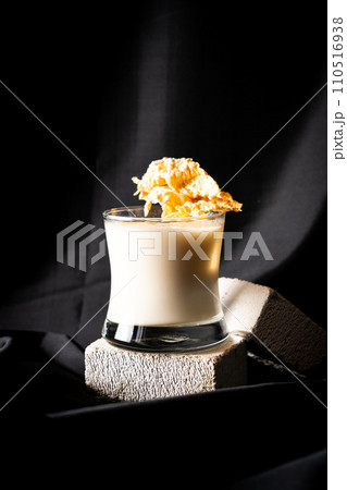 cocktail - infused vodka with white sesame, soy milk, Galliano, frangelico 110516938
