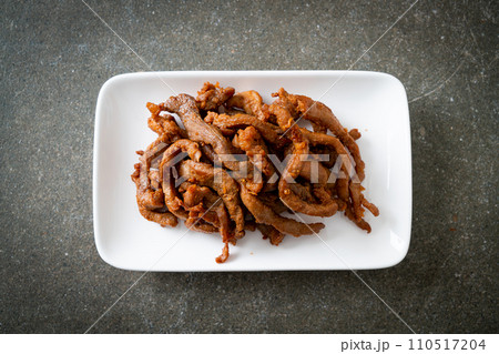 Sun-Dried Pork on white plate 110517204