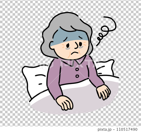 患有失眠症的高級婦女 患有失眠症的高級婦女 110517490