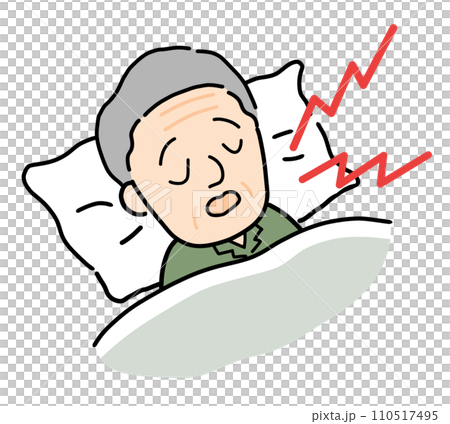 Senior man snoring 110517495