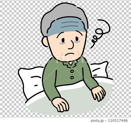 Senior man suffering from insomnia 110517496