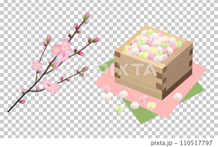 Hinamatsuri Hinamatsuri and peach blossom illustration 110517797