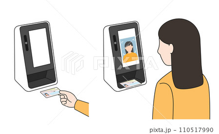 マイナンバー保険証　カードリーダー受付顔認証 110517990