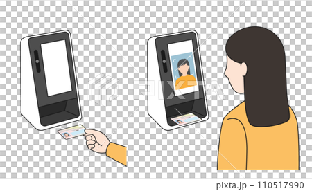 マイナンバー保険証　カードリーダー受付顔認証 110517990