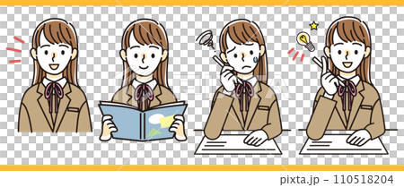 勉強をする学生のセット 男女 中学生 高校生 イラスト 素材 勉強をする学生のセット 男女 中学生 高校生 イラスト 素材 110518204