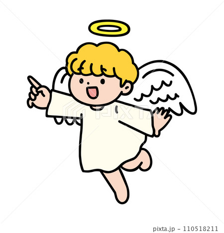 指差しするかわいい天使 指差しするかわいい天使 110518211