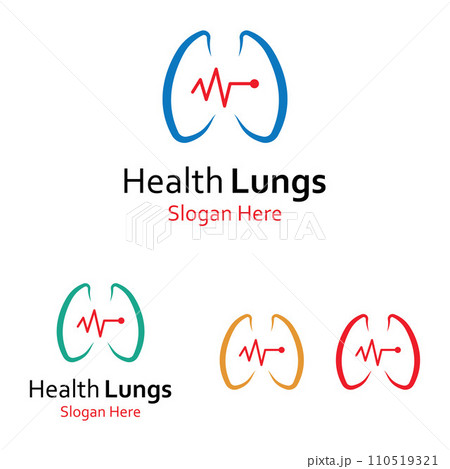 Lungs health and lungs care logo vector design, lungs logo illustration template. Lungs health and lungs care logo vector design, lungs logo illustration template. 110519321