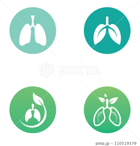 Lungs health and lungs care logo vector design, lungs logo illustration template. 110519379