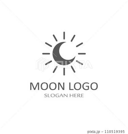 full moon and half moon logo, using logo vector icon concept design and symbol illustration full moon and half moon logo, using logo vector icon concept design and symbol illustration 110519395