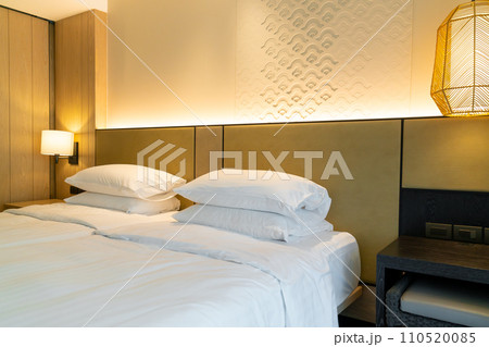 white pillow decoration on bed white pillow decoration on bed 110520085