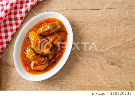 Redtail Catfish Fish in Dried Red Curry Sauce that called Choo Chee 110520233