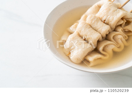 Odeng - Korean fish cake skewer in soup Odeng - Korean fish cake skewer in soup 110520239