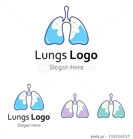 Lungs health and lungs care logo icon vector design illustration template 110520557