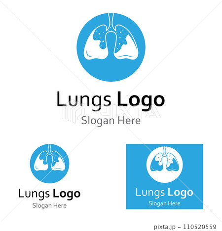Lungs health and lungs care logo icon vector design illustration template 110520559