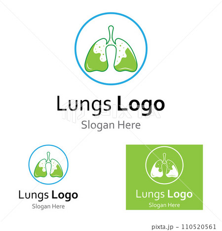 Lungs health and lungs care logo icon vector design illustration template 110520561